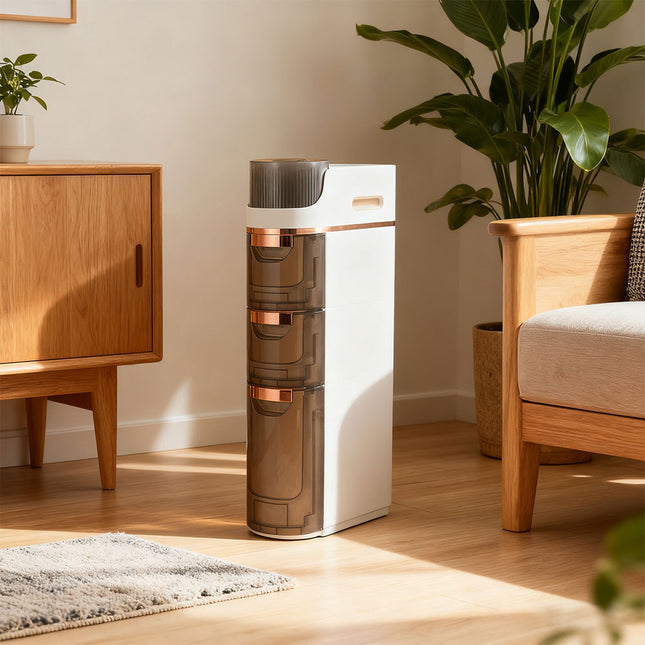 3-Tier Plastic Slim Storage Drawers Cabinet Organiser with Wheels