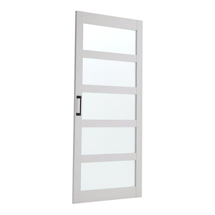 White Farmhouse Style MDF Wooden Barn Door with 183cm Sliding Kit