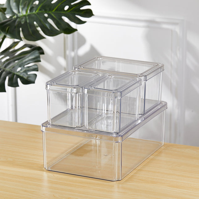 4Pcs Transparent Refrigerator Bins Organizer Set