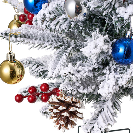 2-Pack Artificial Christmas Trees with Decorations and LED Lights