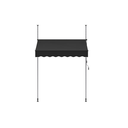 Outdoor Manual Retractable Patio Awning with Hand Crank 150-300cm W
