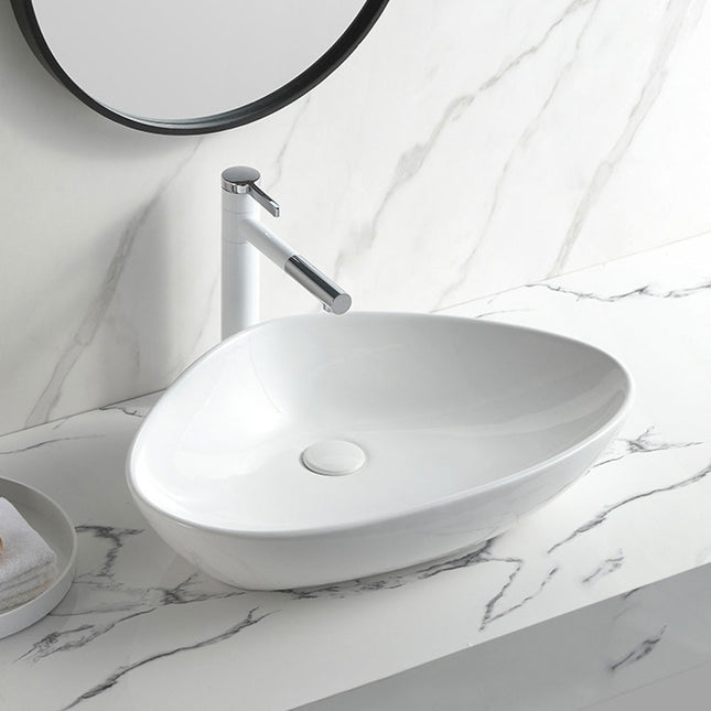 Ceramic Countertop Washbasin with Waste Kit