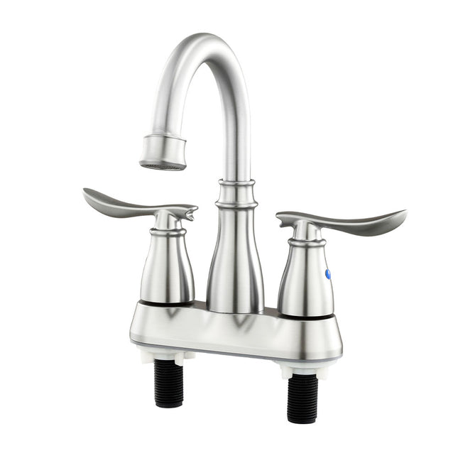 Double Handle Bathroom Sink Faucet with Drainer
