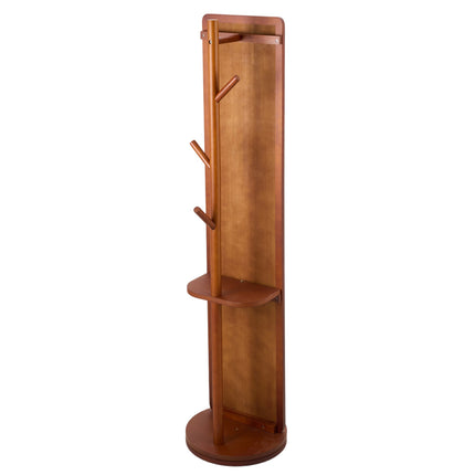 360° Rotating Full-Length Mirror with Coat Rack