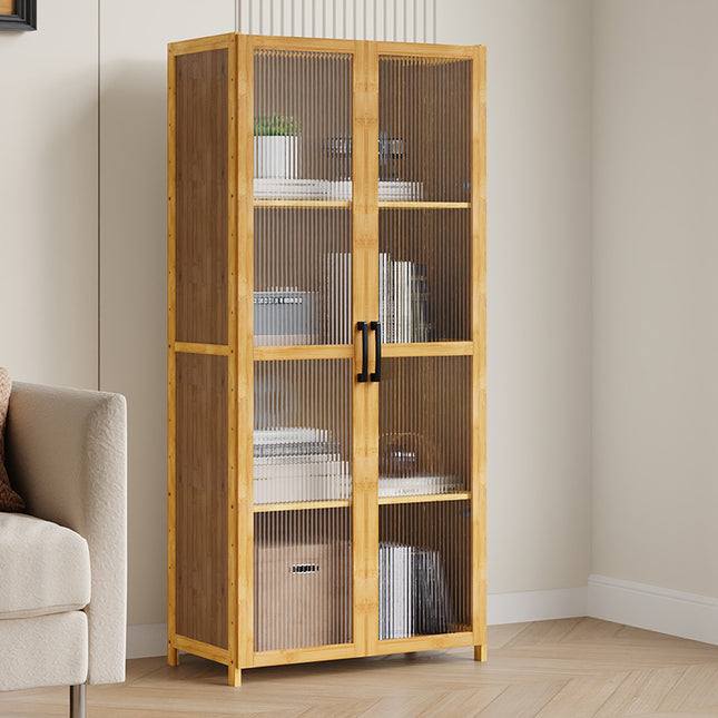 4-Tier Narrow Bookcase Storage Cabinet with Acrylic Door
