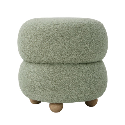 Round Teddy Fleece Upholstered Footstool