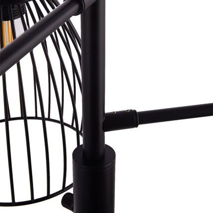 Black Modern Industrial Style 3-head Floor Lamp with Irregular Shade