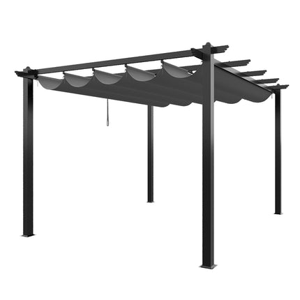 13x10ft Aluminium Pergola with Retractable Roof