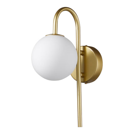Golden Wall Light with Frosted Glass Shade