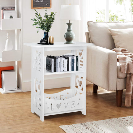 2-Tier PVC Side Table Small Nightstand