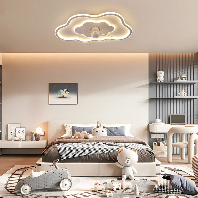 Cloud Shaped Ceiling Mount LED Fan Light