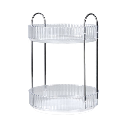 Multifunctional Tabletop Rotating 2-Tier Cosmetic Storage Organizer