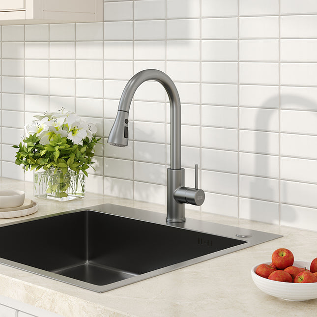 Bathroomdeco Retractable Commercial Pulldown Kitchen Faucet