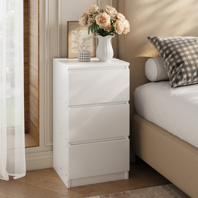 Wooden Nightstand Bedside Table with 3 Drawers