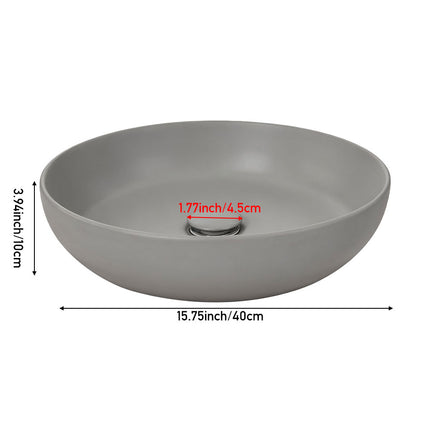 Round Ceramic Countertop Washbasin Vessel Sink