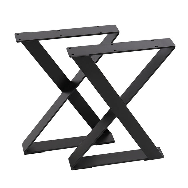Set of 2 Metal Table Bench Legs Frames X-Shape Steel Base Stands 40x30CM