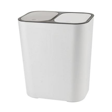 Kitchen 15L Rubbish Dustbin Double Recycling Bin 2 Section White