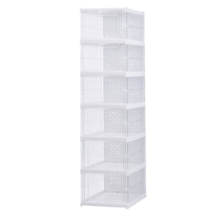 6-Tier Transparent Foldable Shoe Storage Box