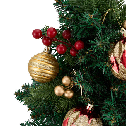 2-Pack Artificial Christmas Trees with Decorations and LED Lights