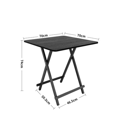 Black 70x70cm Portable Folding Dining Table