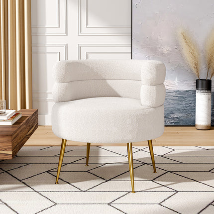 Curved Upholstered Single Sofa Accent Chair