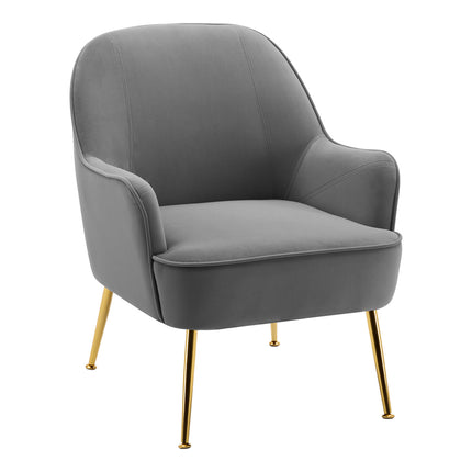 Contemporary Upholstered Comfy Armchair with Gold-Plated Feet
