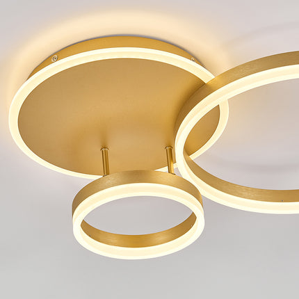 Modern Round LED Chandelier Ceiling Light  3 Circle Dimmable