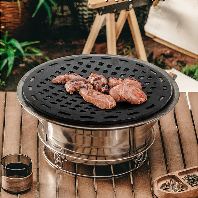 Black Round 33cm Cast Iron Grill Grate