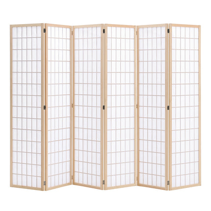 6 Panel Solid Wood Folding Room Divider Privacy Screen