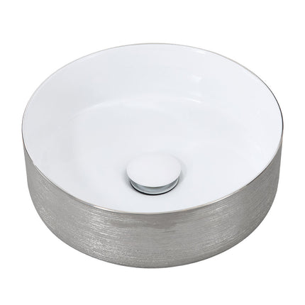 Round Ceramic Countertop Washbasin Vessel Sink