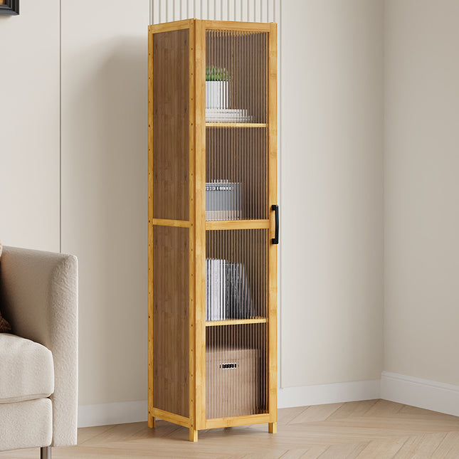 4-Tier Narrow Bookcase Storage Cabinet with Acrylic Door
