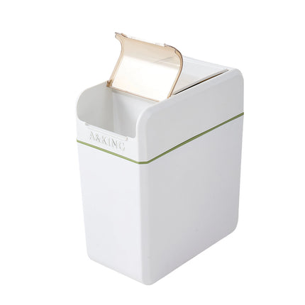 18L Slim Rubbish Bin With Press-Top Lid for Kitchen Bathroom