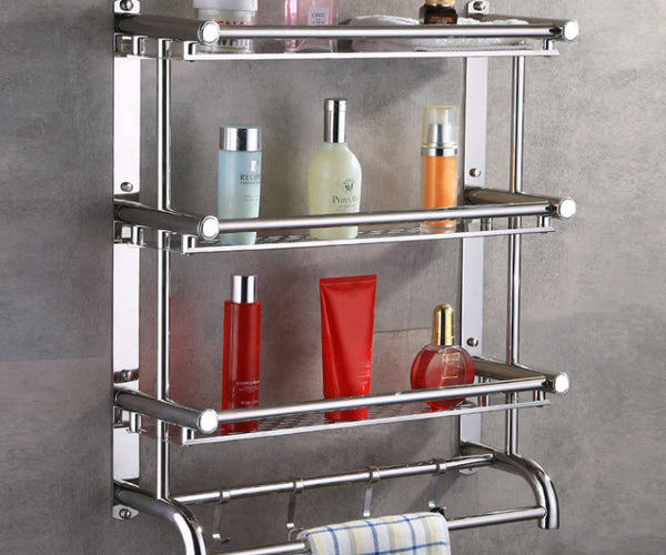 3 Tier Shelf Stainless Steel Wall Mounted Organizer