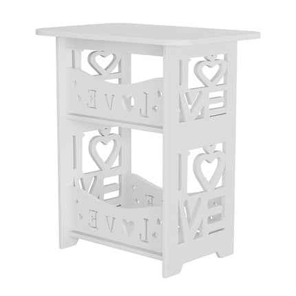 2-Tier PVC Side Table Small Nightstand