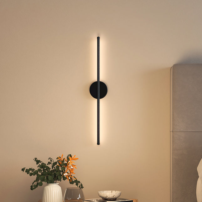 L60cm Minimalistic LED Linear Wall Sconce Black Warm Light