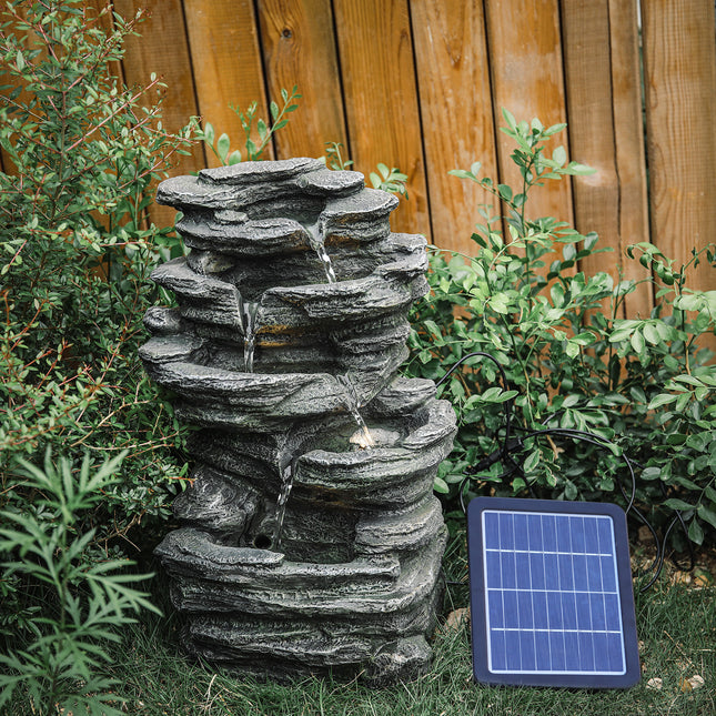Garden Waterfall Fountain with Rockery Decor