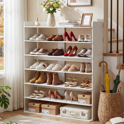 7-Tier Warm White Shoe Rack