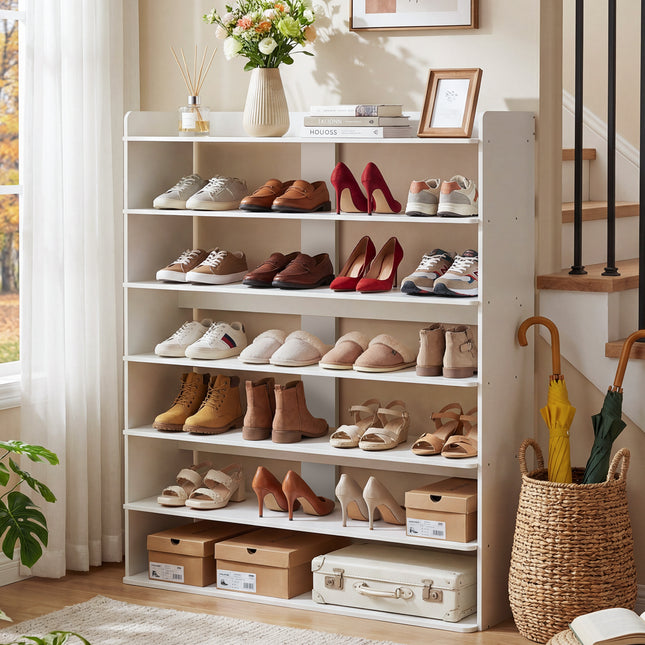 7-Tier Warm White Shoe Rack