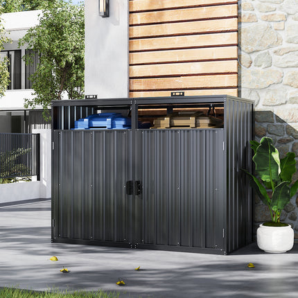 Outdoor Metal Garbage Can Garden Storage Shed