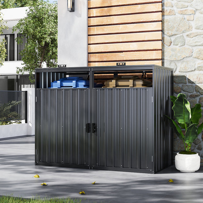 Outdoor Metal Garbage Can Garden Storage Shed