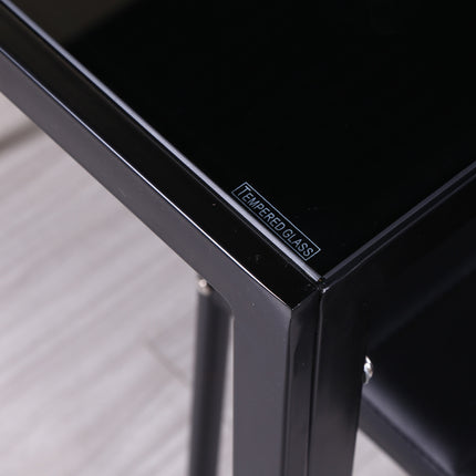1.4M Black Glass Dining Table