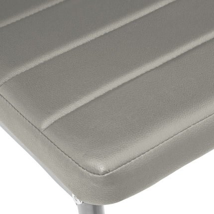 Set of 6 PU Leather Padded Seat Metal Legs Dining Chair