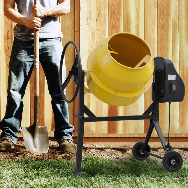 132cm Electric Portable Cement Concrete Mixer with Wheels