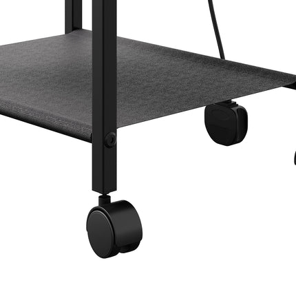 Nightstand Bedside Table with Charging Station and LED Lights