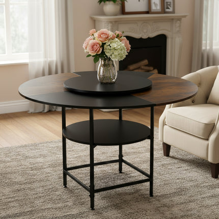 Round Dining Table with Lazy Susan
