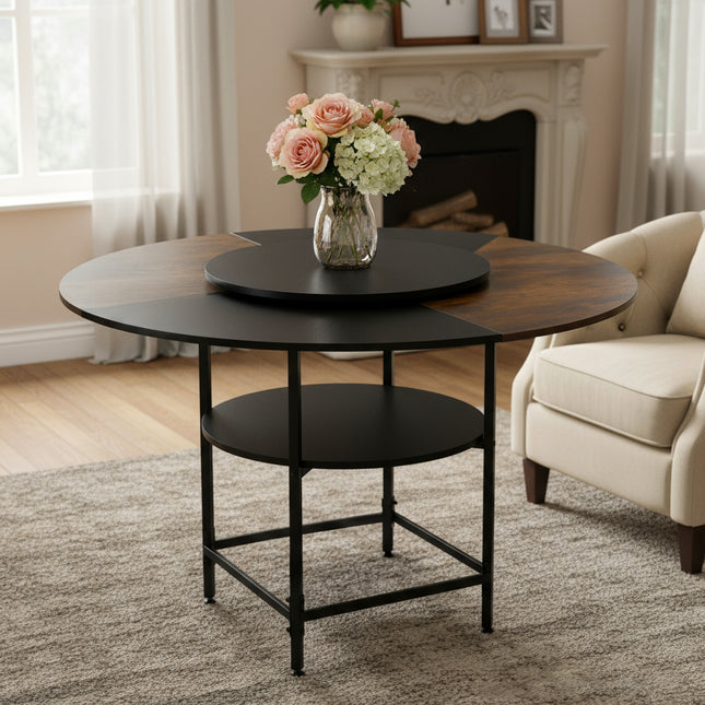Round Dining Table with Lazy Susan