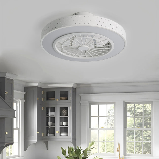 48cm Dia Round Acrylic Ceiling Mount LED Fan Light