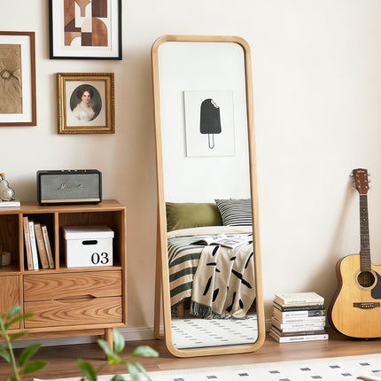155cm Wooden Frame Full Length Mirror with Stand