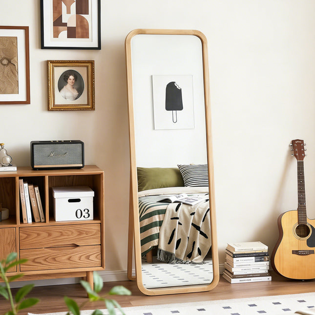 155cm Wooden Frame Full Length Mirror with Stand