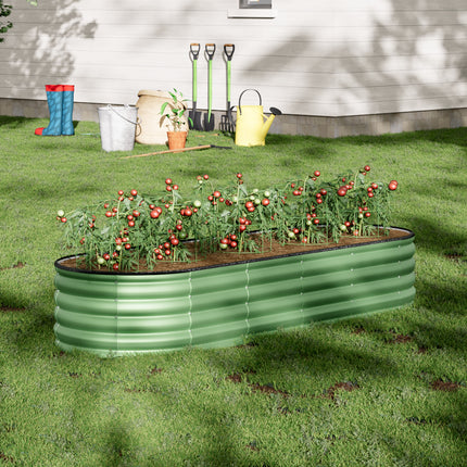 Oval-Shaped Galvanized Steel Raised Garden Bed